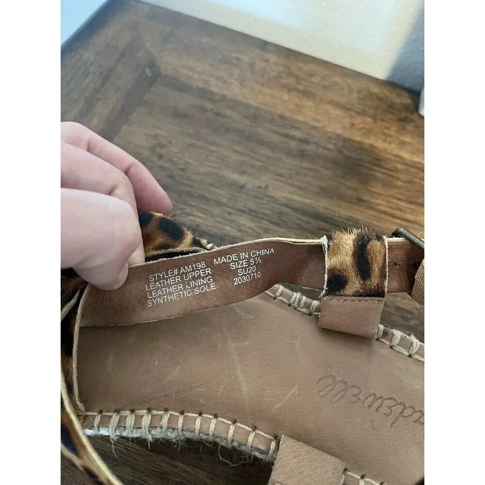 Madewell Animal Print Leather‎ Platform Espadrilles Sandals 5.5 5 1/2
